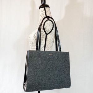GUESS - Wool & Patent Leather Shoulder Bag